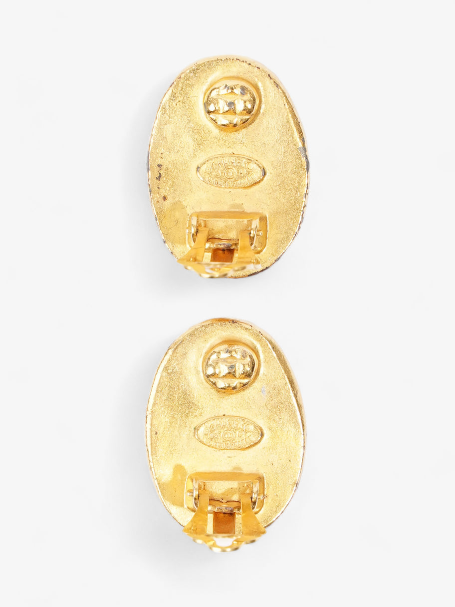 Chanel Oval Clip-On 96P Earrings Gold Gold Plated Image 2