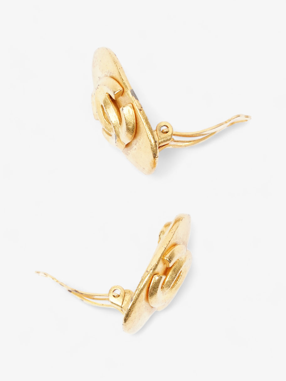 Chanel Oval Clip-On 96P Earrings Gold Gold Plated Image 3