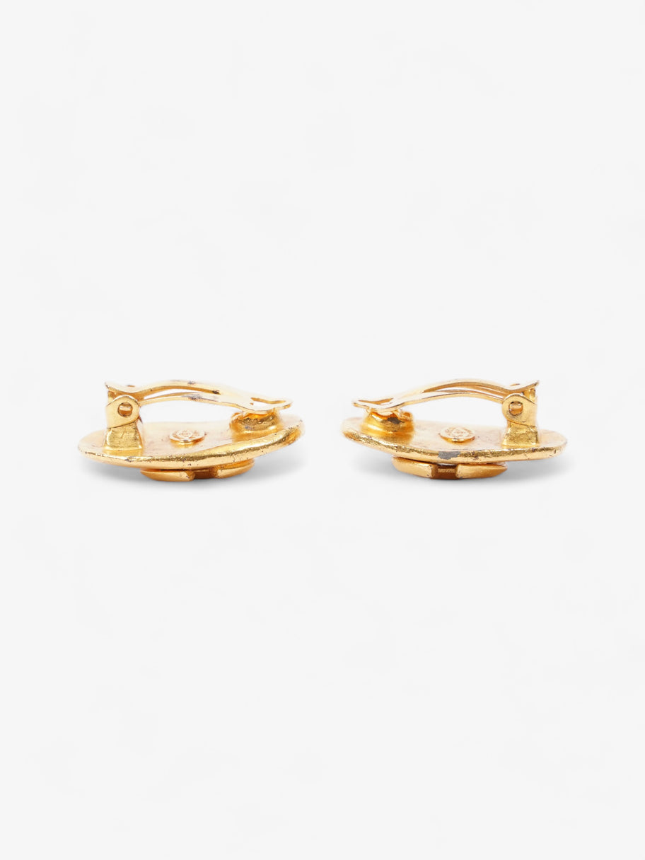 Chanel Oval Clip-On 96P Earrings Gold Gold Plated Image 4