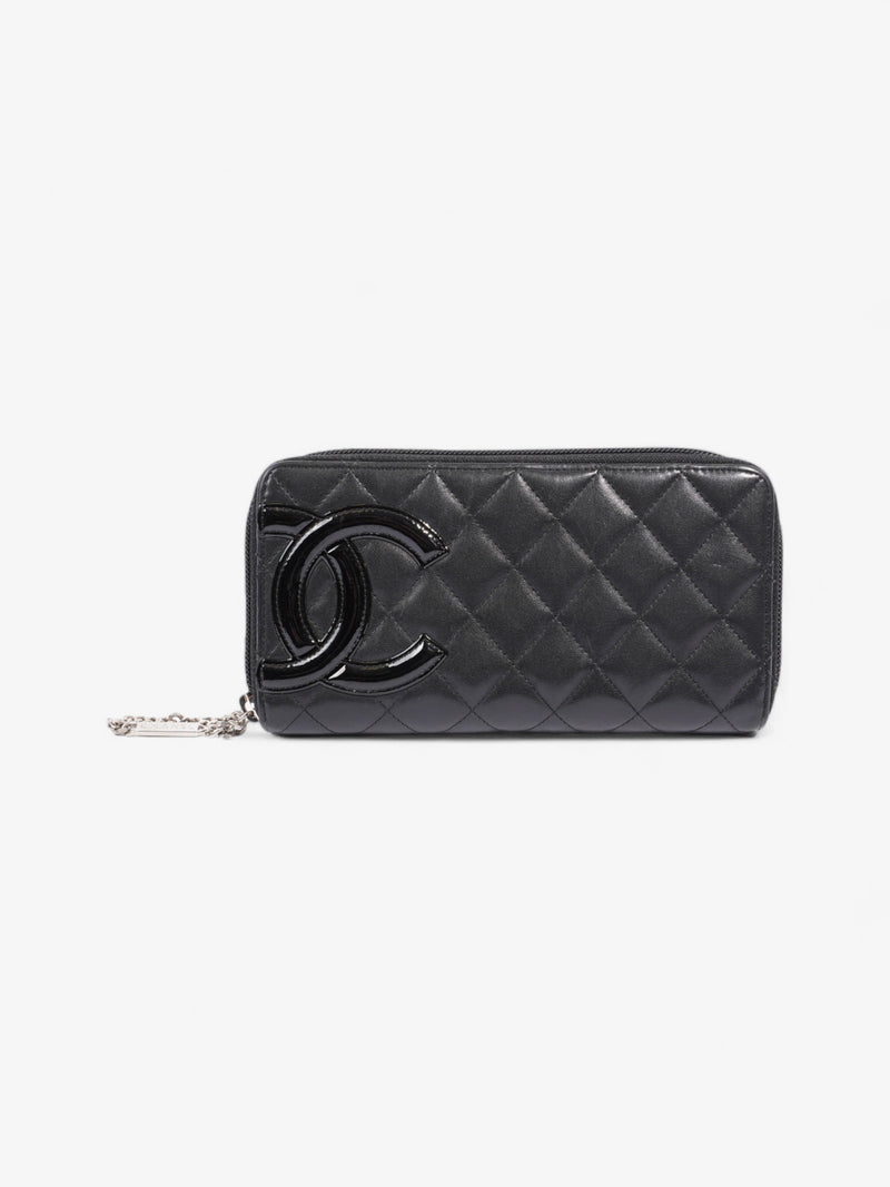  CC Zip Around Wallet Black Leather