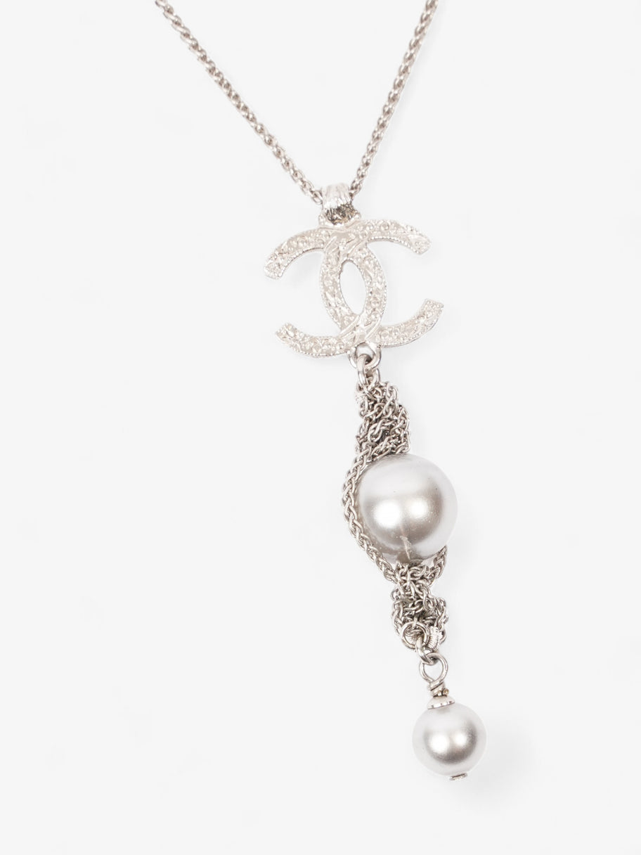 CC Pearl Drop Necklace Silver Silver Sterling Image 4