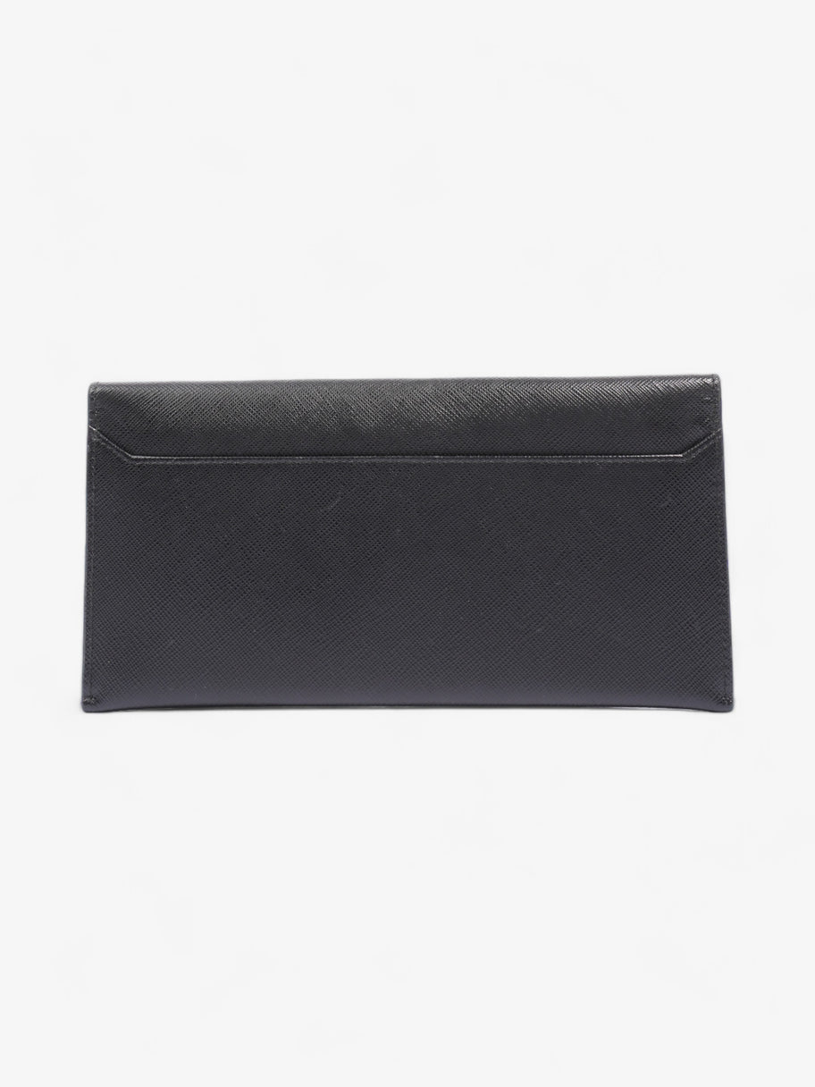 Prada Envelope Wallet Black / Blue Saffiano Leather Image 2