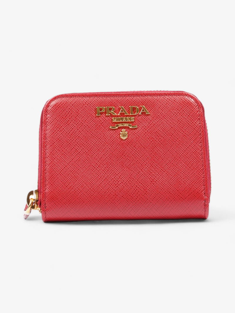  Zip Around Wallet Red Saffiano Leather