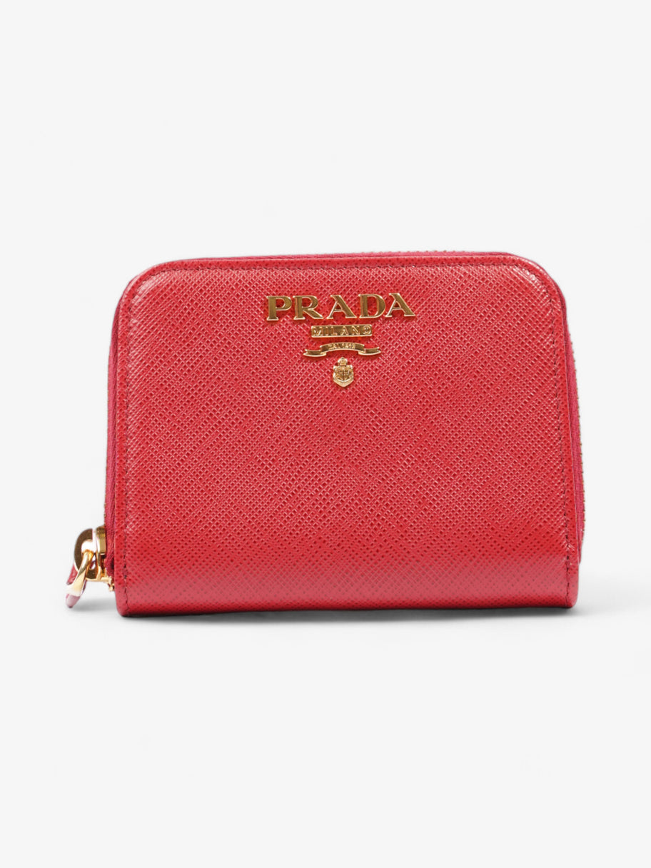 Zip Around Wallet Red Saffiano Leather Image 1