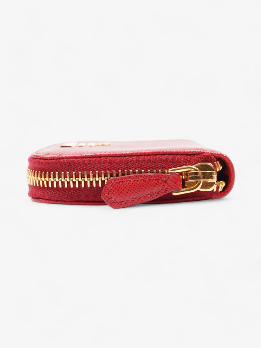 Zip Around Wallet Red Saffiano Leather Image 3