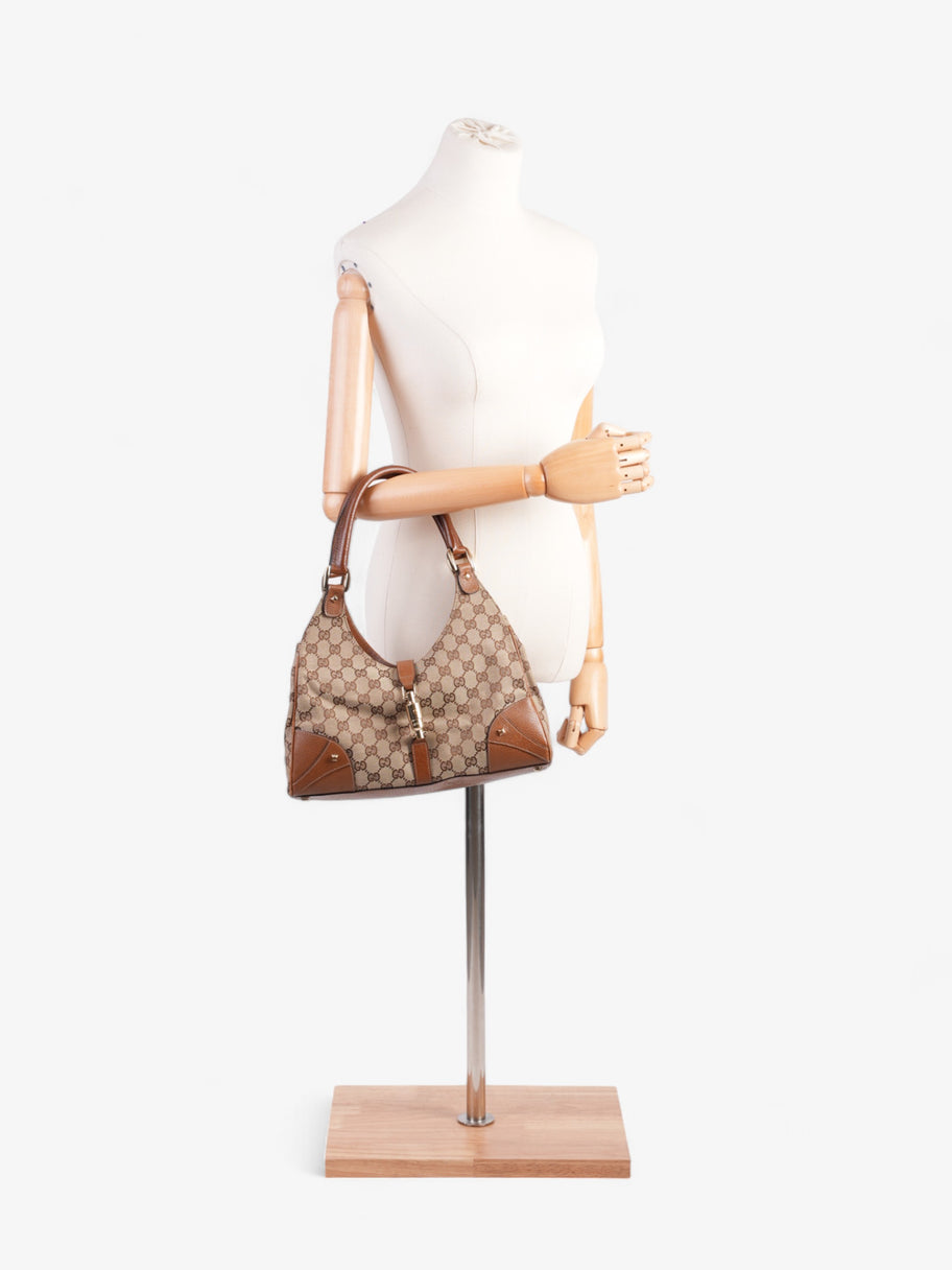 Gucci New Jackie Beige / Brown Canvas Image 2