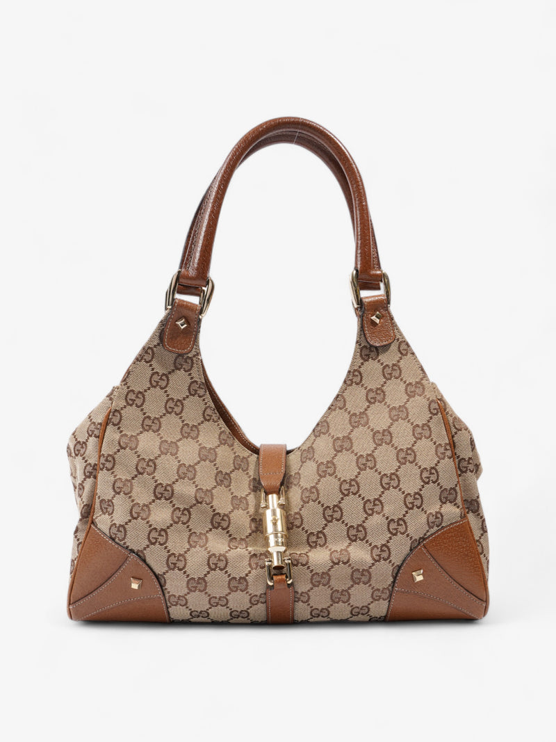  Gucci New Jackie Beige / Brown Canvas