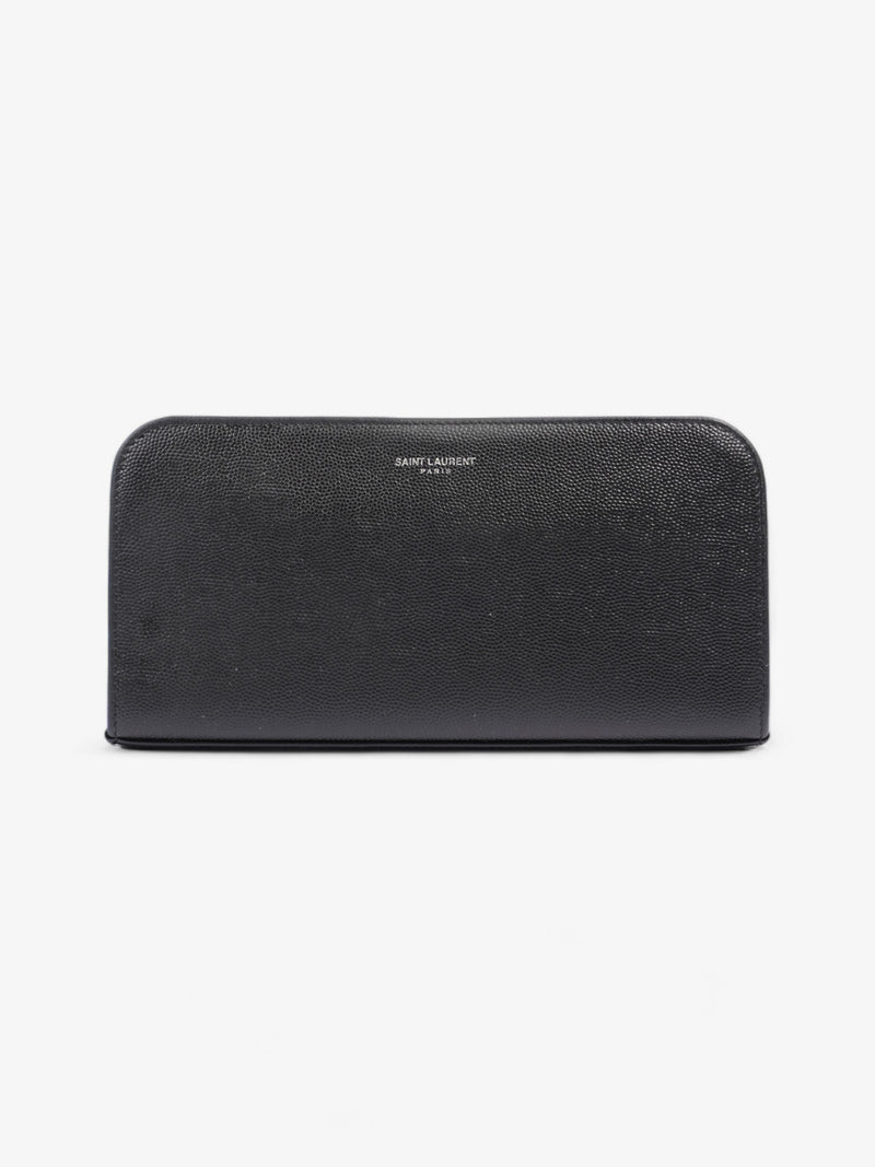  Classic Zip-Around Wallet Black Leather