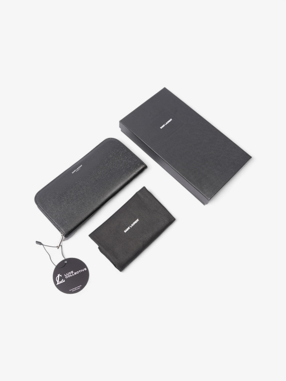 Classic Zip-Around Wallet Black Leather Image 7