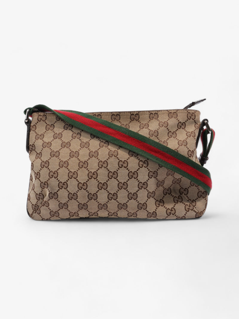  Gucci GG Rectangular Crossbody Bag GG Supreme / Red / Green Canvas