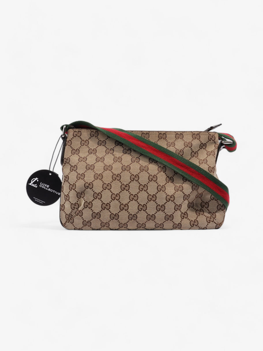 Gucci GG Rectangular Crossbody Bag GG Supreme / Red / Green Canvas Image 8