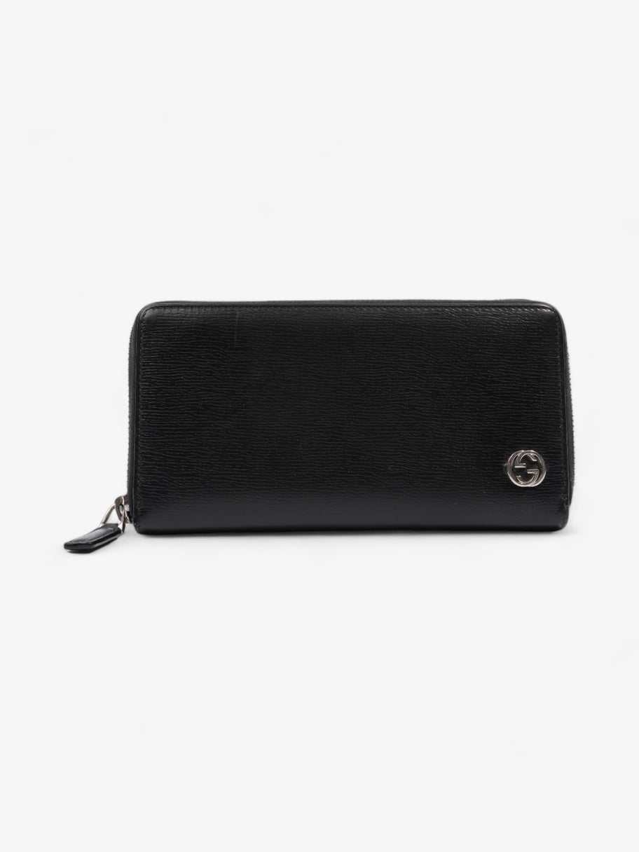 Gucci Interlocking Zip Round Wallet Black Black Leather Image 1