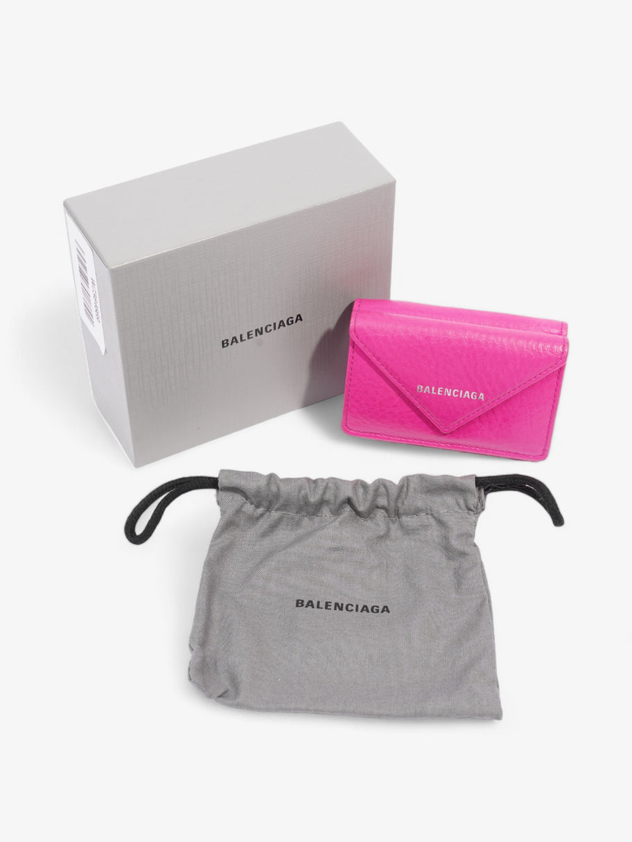 Balenciaga Papier Compact Wallet Neon Pink Leather Mini Image 8