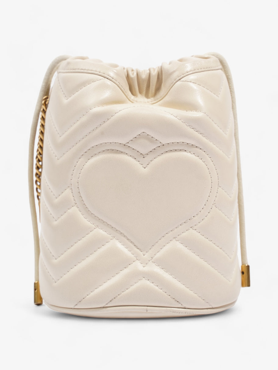 Gucci Marmont Bucket Bag White Leather Image 4