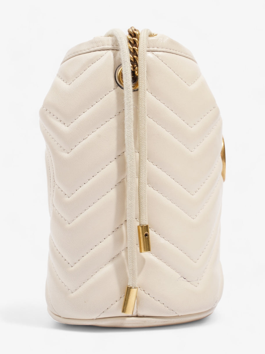 Gucci Marmont Bucket Bag White Leather Image 5