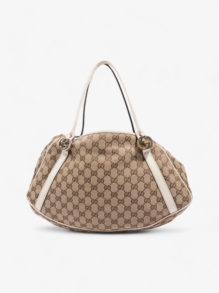 Gucci Twins Tote Beige And Ebony GG Supreme / White Canvas Image 4