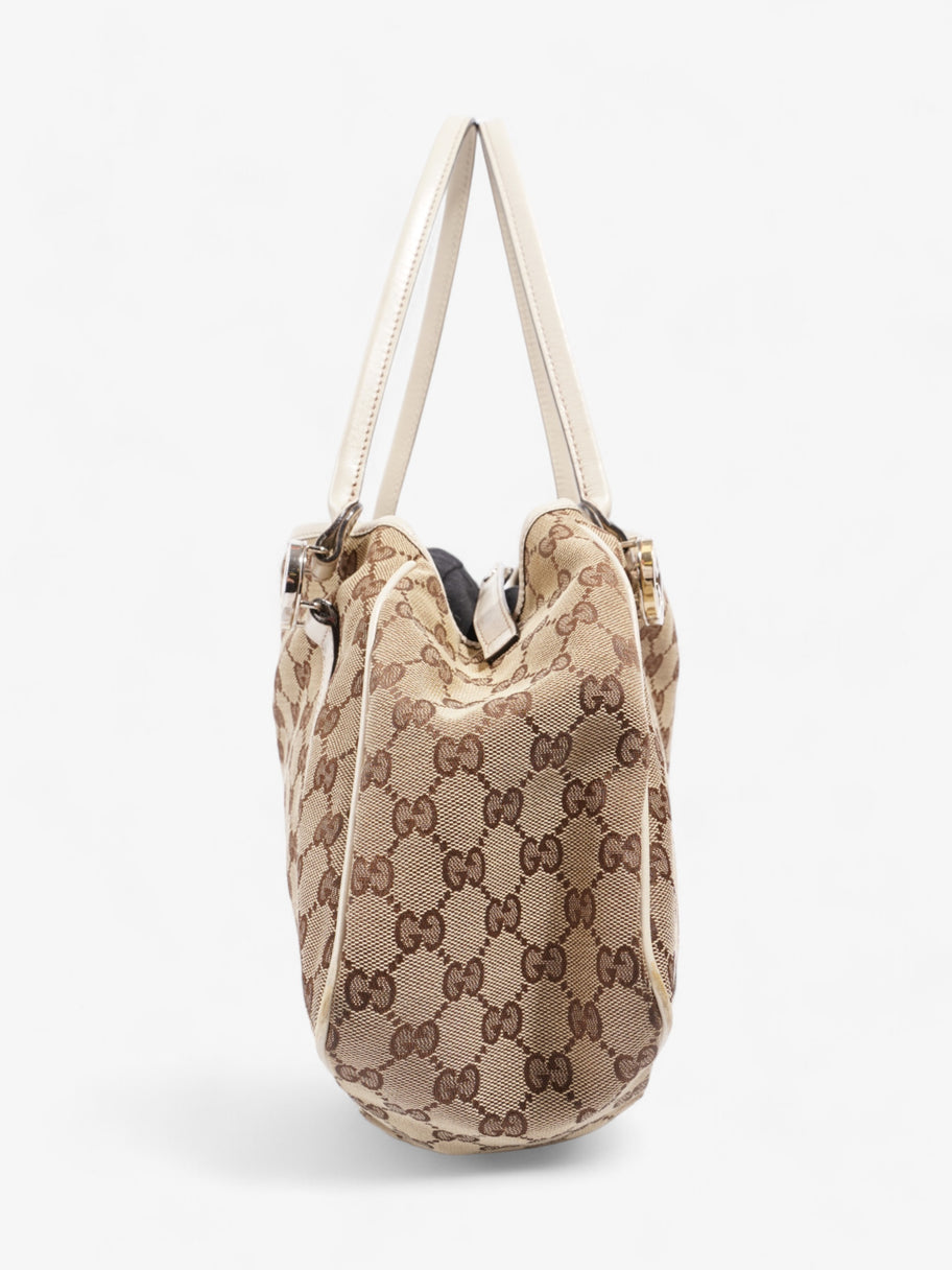 Gucci Twins Tote Beige And Ebony GG Supreme / White Canvas Image 5