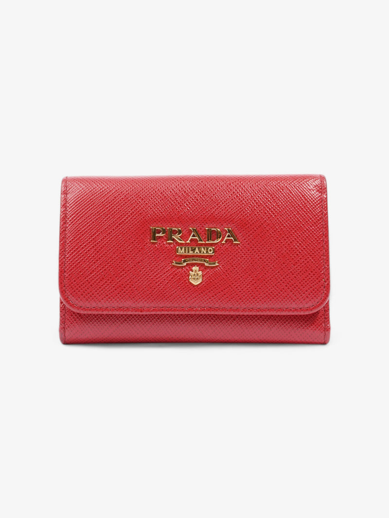  Prada Key Case Red Saffiano Leather