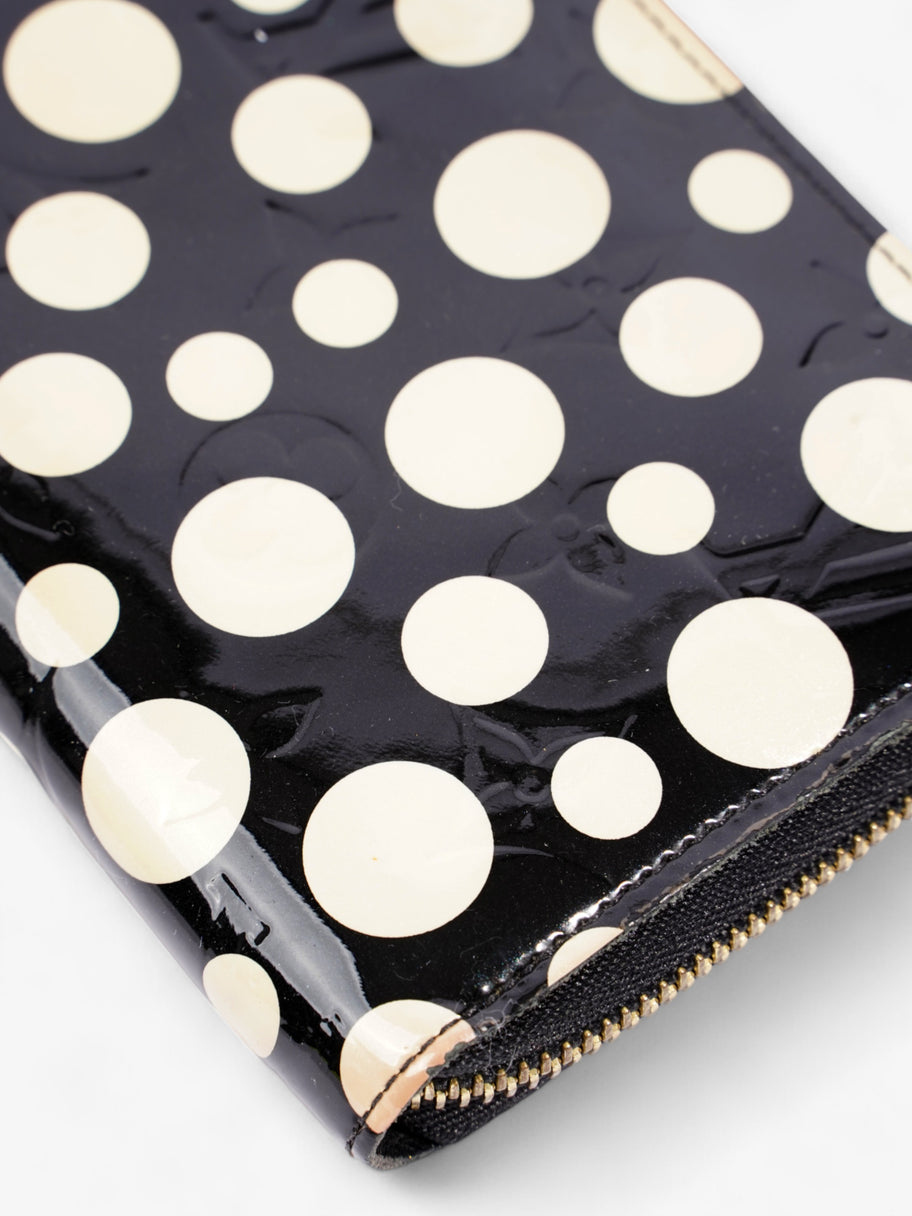 Louis Vuitton x Yayoi Kusama Infinity Zippy Wallet Black / Cream Patent Leather Image 6