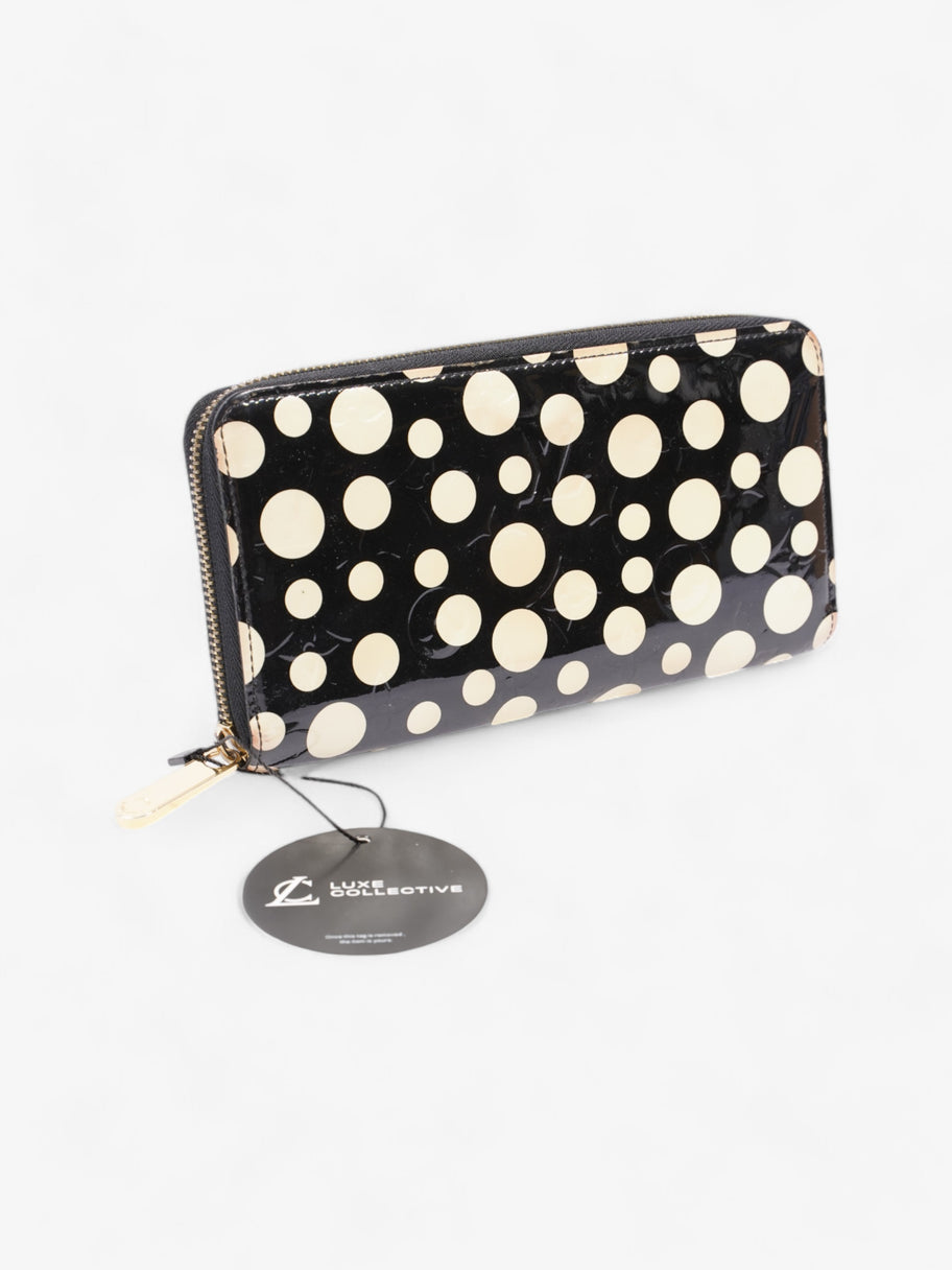 Louis Vuitton x Yayoi Kusama Infinity Zippy Wallet Black / Cream Patent Leather Image 7