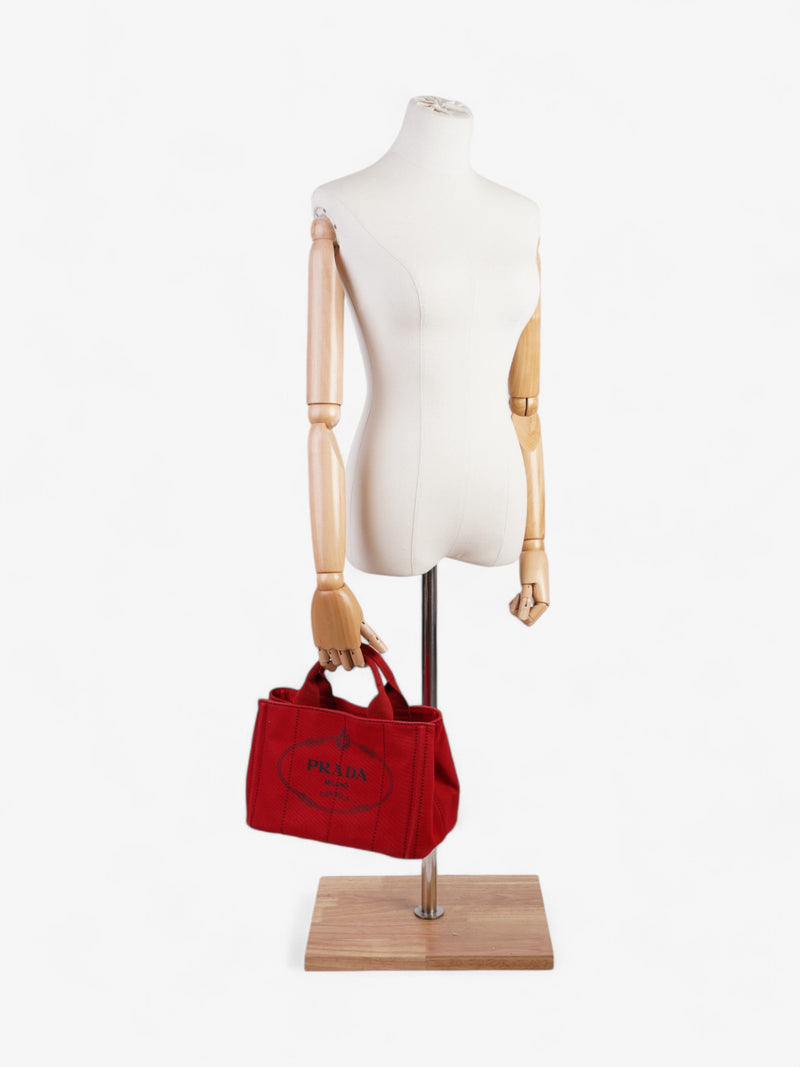  Prada Canapa Tote Red Cotton