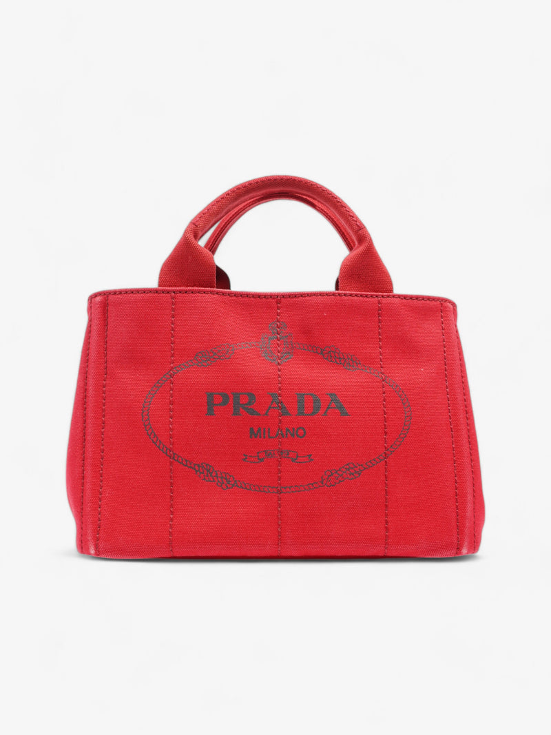  Prada Canapa Tote Red Cotton