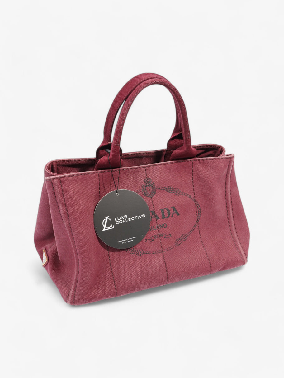 Prada Prada Canapa 2 Way Handbag Bordeaux Cotton Image 10