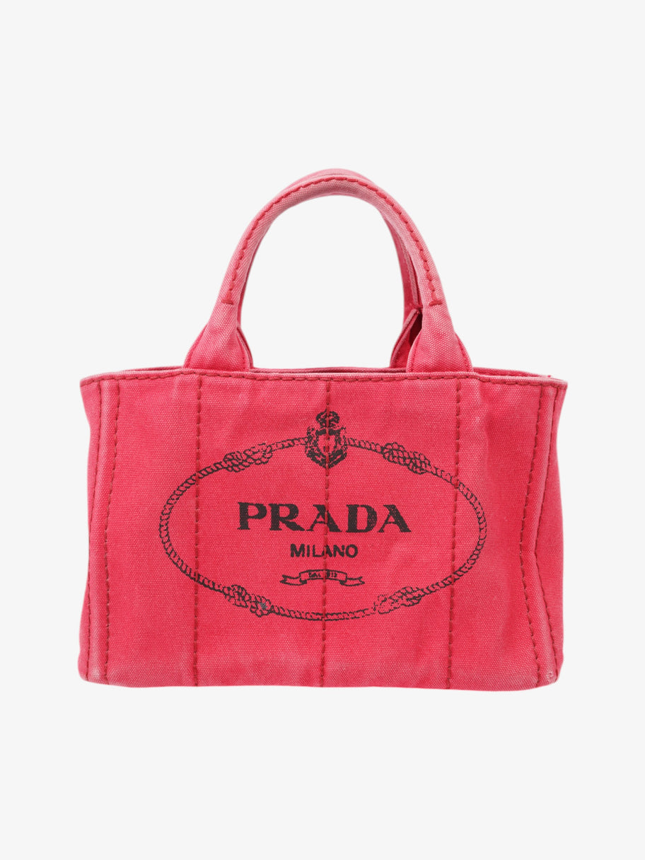 Prada Canapa 2 Way Handbag Red Cotton Image 1