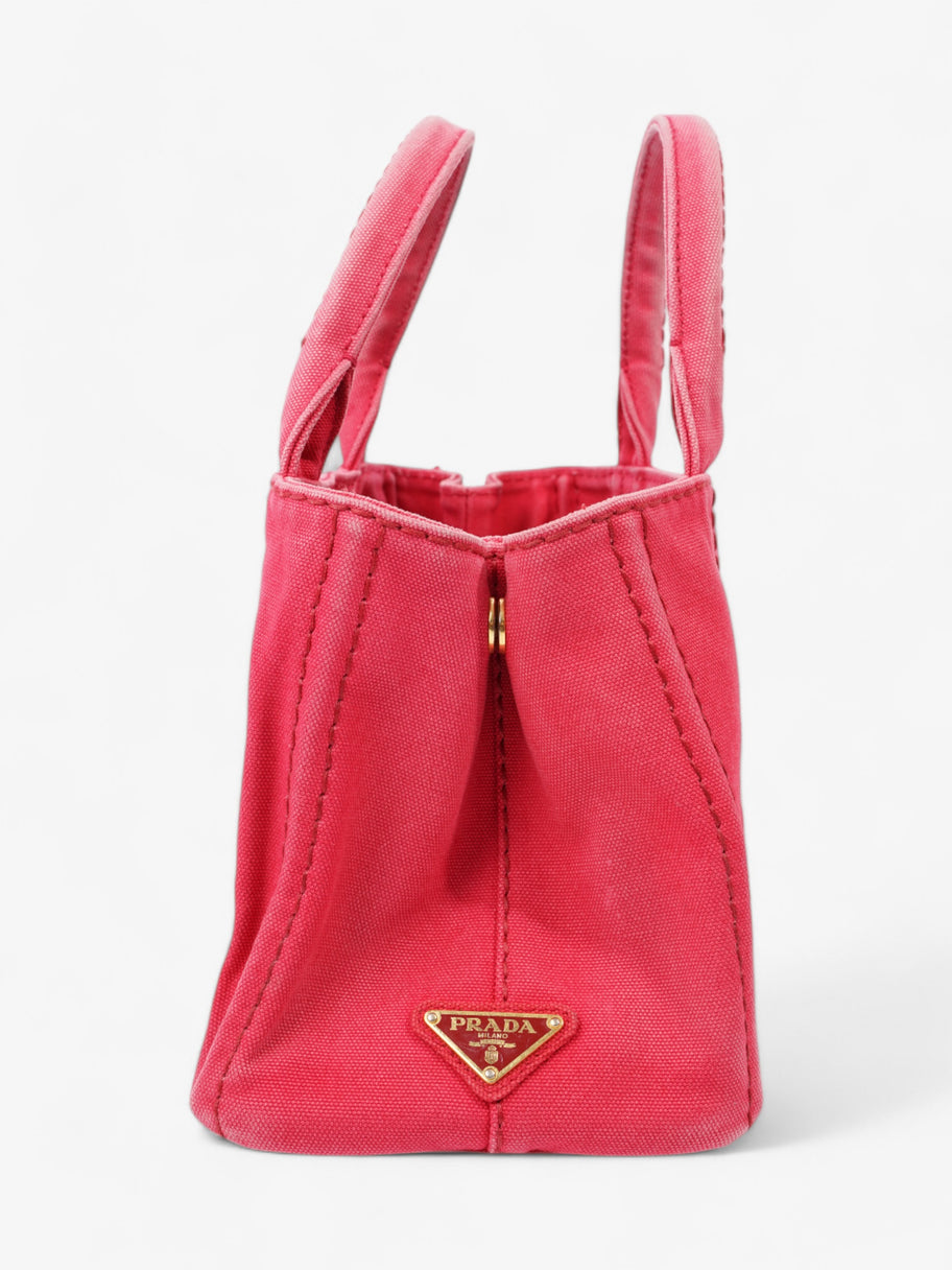 Prada Canapa 2 Way Handbag Red Cotton Image 3