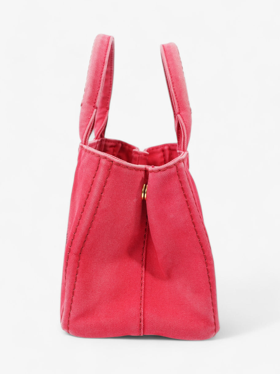 Prada Canapa 2 Way Handbag Red Cotton Image 5