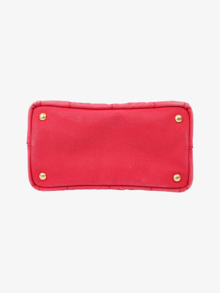 Prada Canapa 2 Way Handbag Red Cotton Image 6