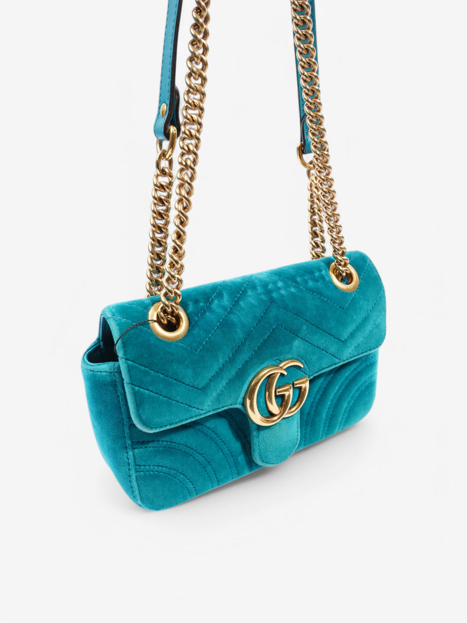 Gucci GG Marmont Turquoise  Velvet Mini Image 10