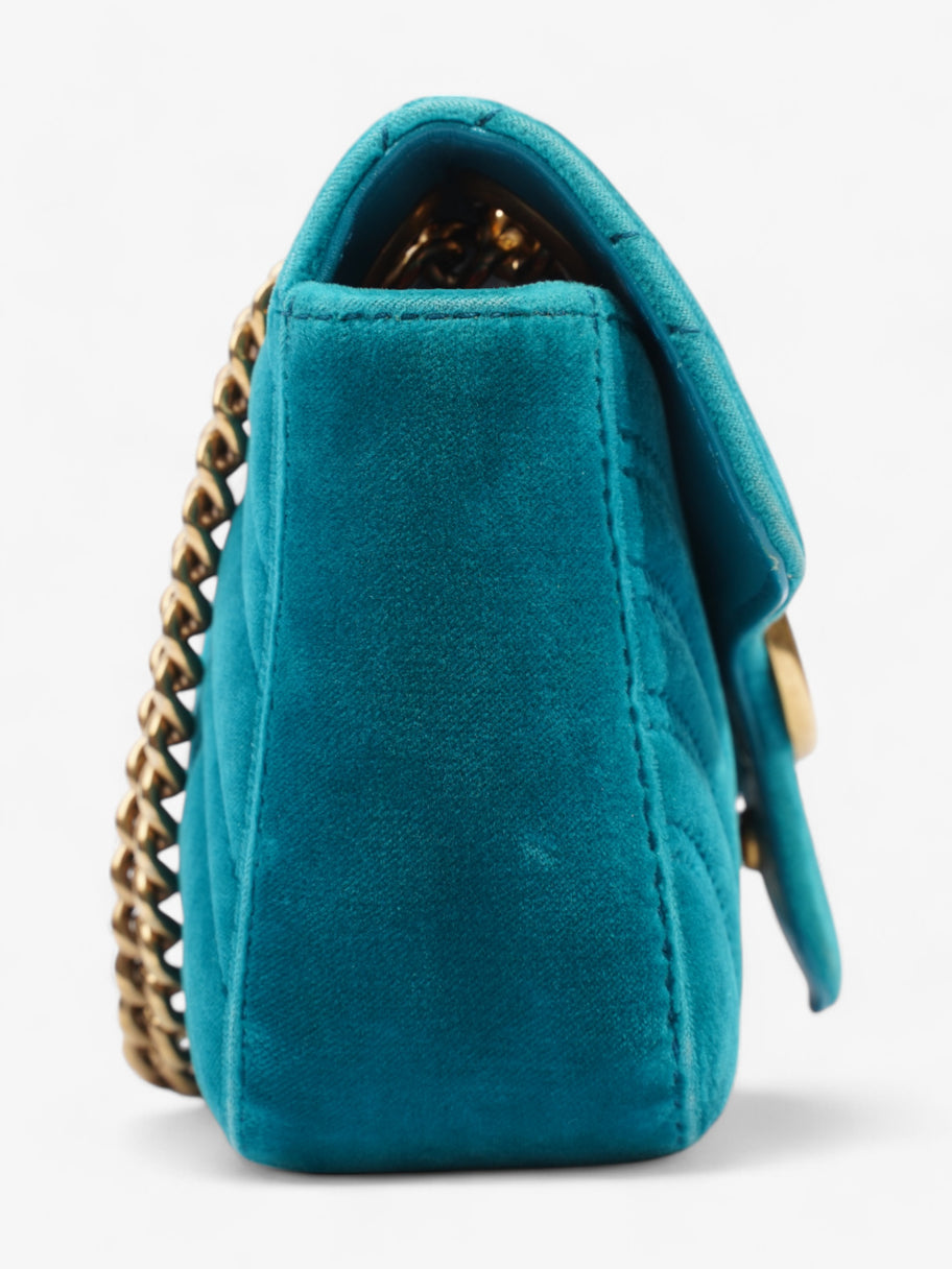 Gucci GG Marmont Turquoise  Velvet Mini Image 5