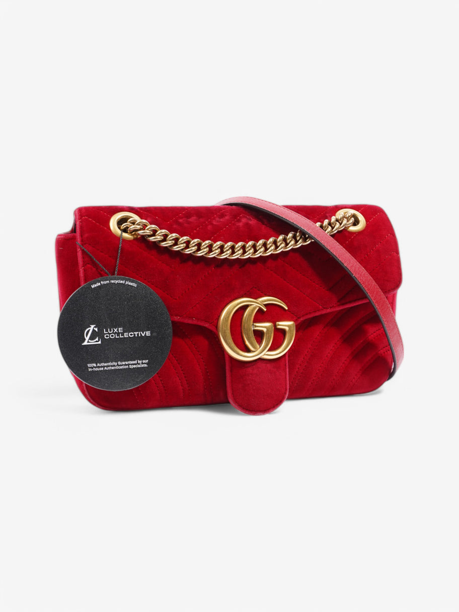 Gucci Marmont Flap Red Velvet Small Image 8