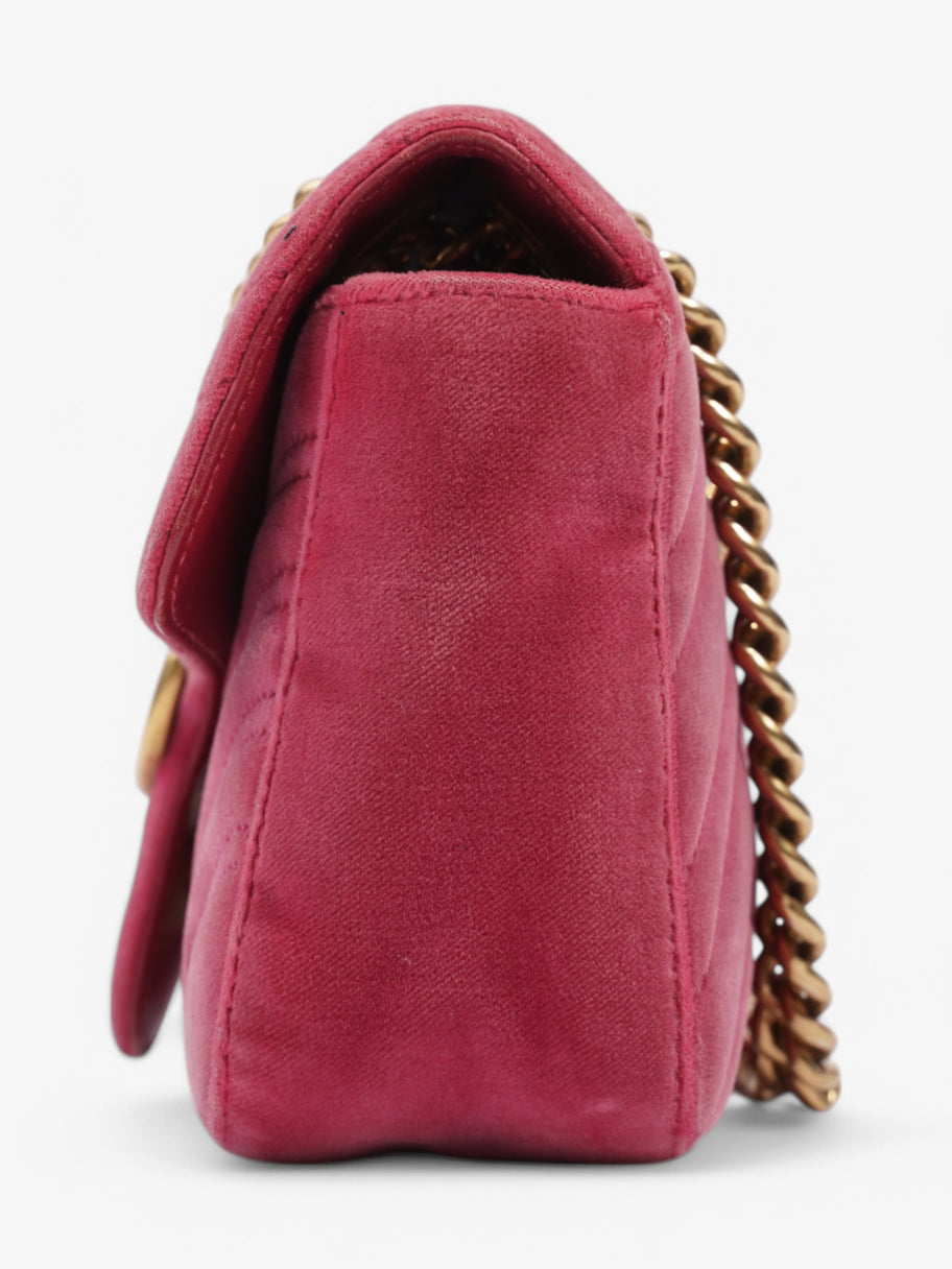 Gucci Marmont Flap Pink Velvet Mini Image 3