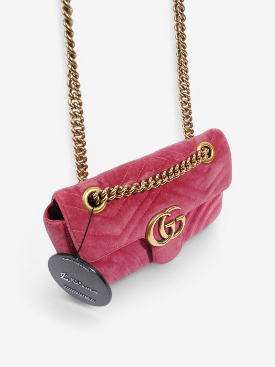 Gucci Marmont Flap Pink Velvet Mini Image 10