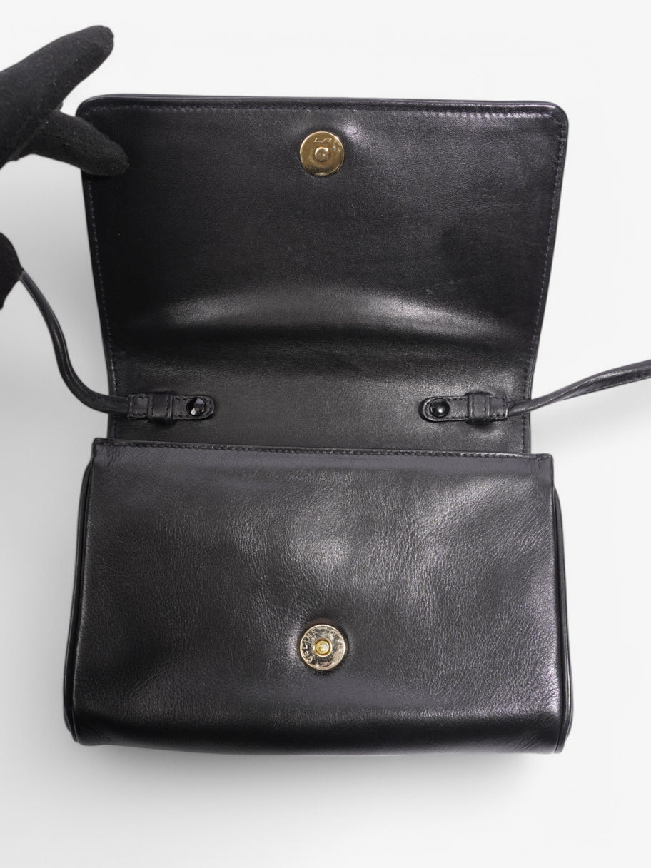 Celine Triomphe Cuir 2 Way Shoulder Bag Black Leather Image 9