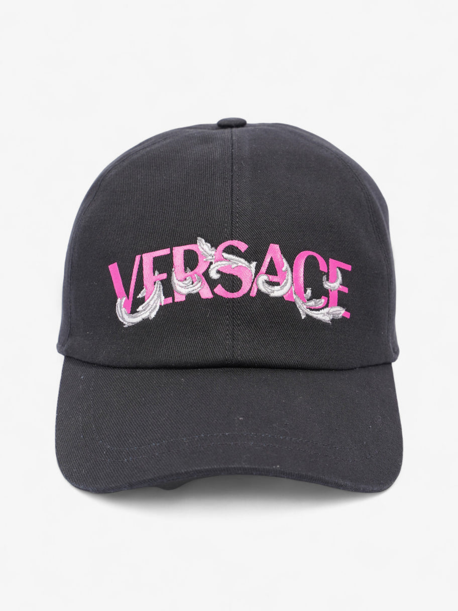 Versace Logo Cap Black / Pink Cotton 58 Image 1