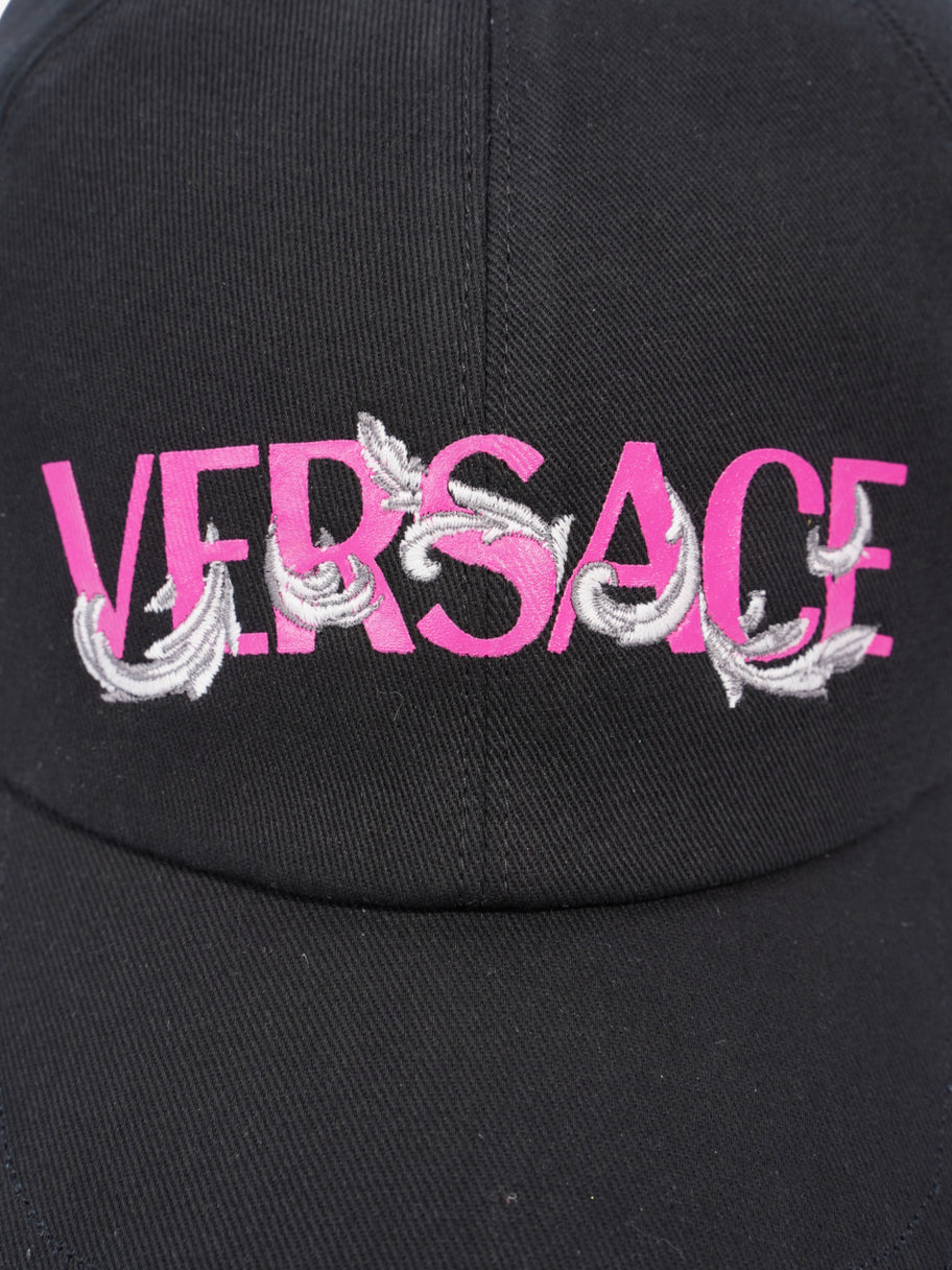 Versace Logo Cap Black / Pink Cotton 58 Image 2