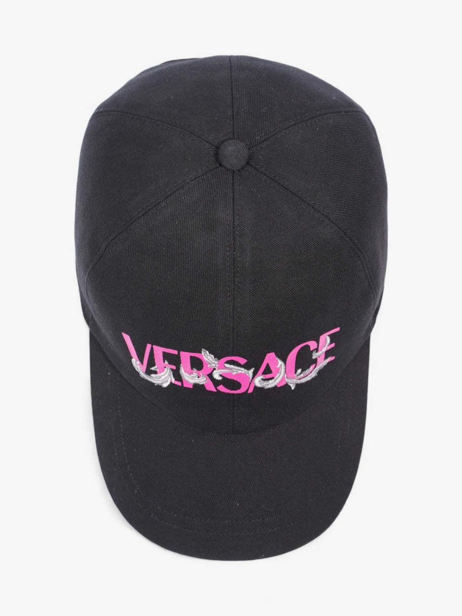 Versace Logo Cap Black / Pink Cotton 58 Image 9