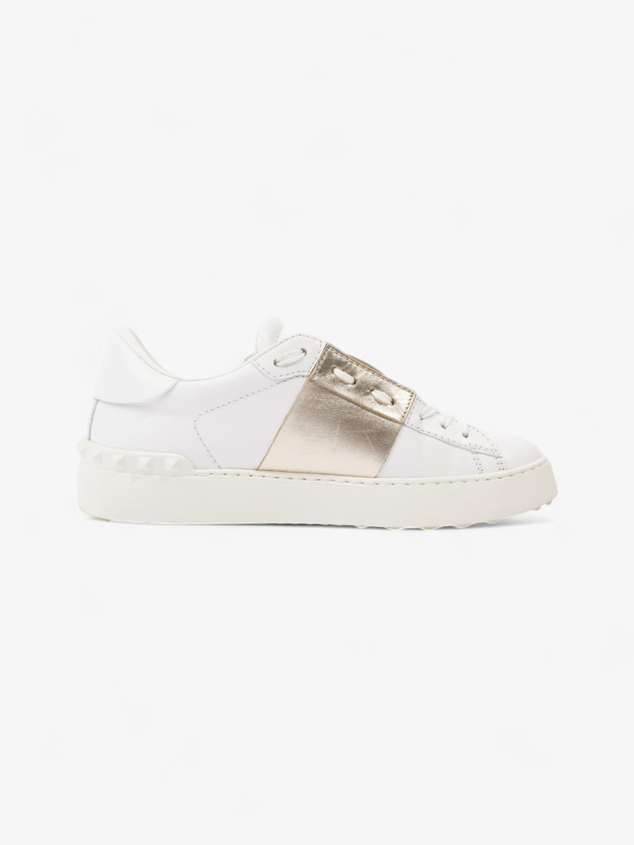 Valentino Rockstud Low Top Sneakers White / Gold Leather EU 37.5 UK 4.5 Image 4