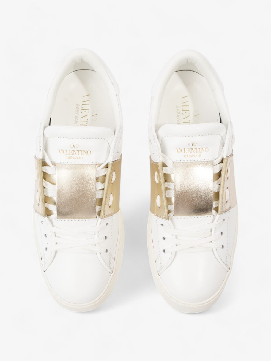 Valentino Rockstud Low Top Sneakers White / Gold Leather EU 37.5 UK 4.5 Image 8