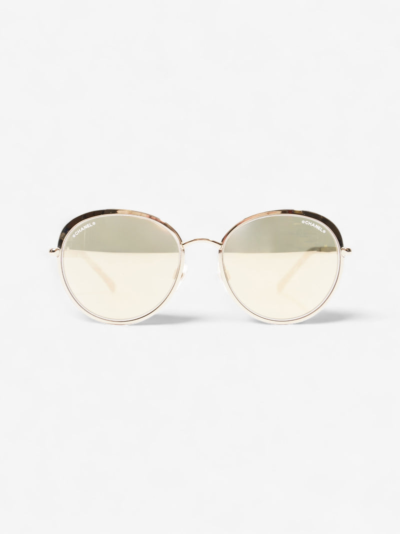  Chanel Round Mirror Sunglasses Gold Acetate 140mm