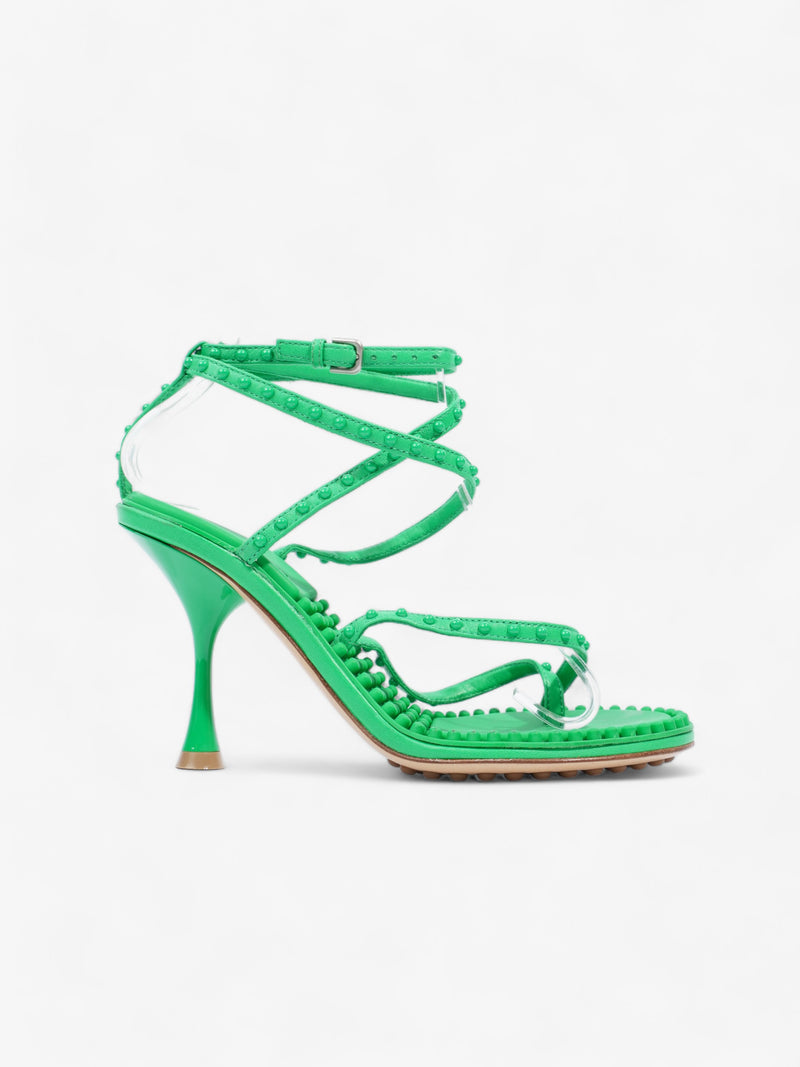  Bottega Veneta Lagoon Bubble Sandals 70 Green Leather EU 34 UK 1