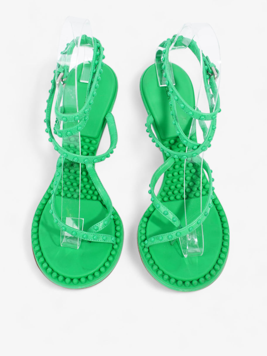 Bottega Veneta Lagoon Bubble Sandals 70 Green Leather EU 34 UK 1 Image 7