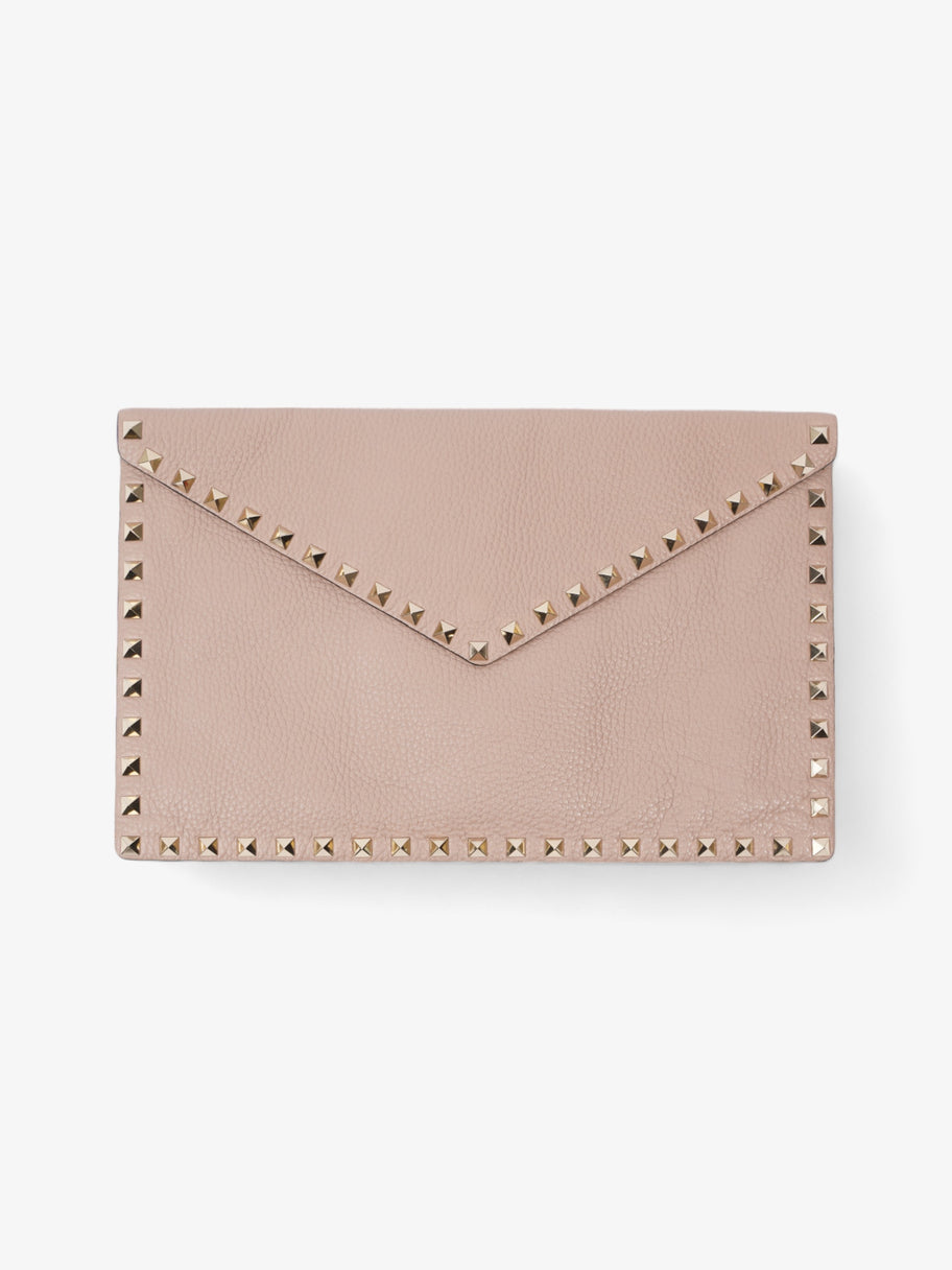 Valentino Rockstud Envelope Clutch Dusty Pink Calfskin Leather Image 1