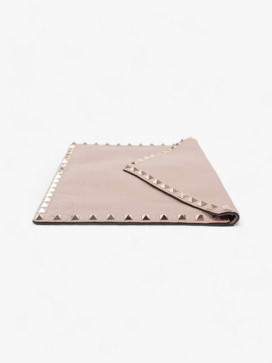 Valentino Rockstud Envelope Clutch Dusty Pink Calfskin Leather Image 3