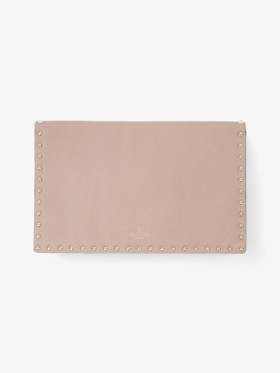 Valentino Rockstud Envelope Clutch Dusty Pink Calfskin Leather Image 4