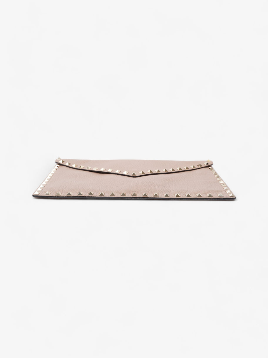 Valentino Rockstud Envelope Clutch Dusty Pink Calfskin Leather Image 6