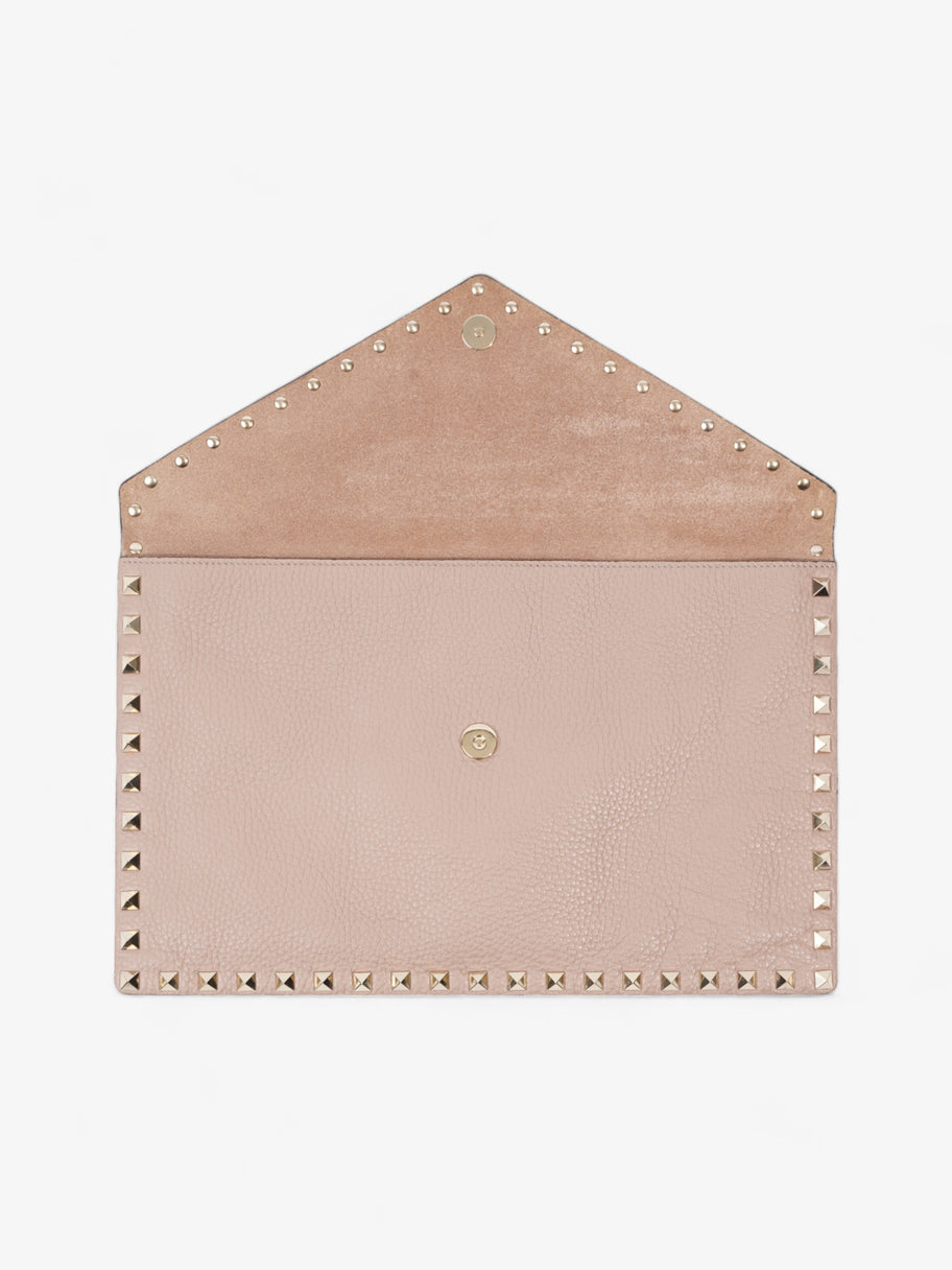 Valentino Rockstud Envelope Clutch Dusty Pink Calfskin Leather Image 8